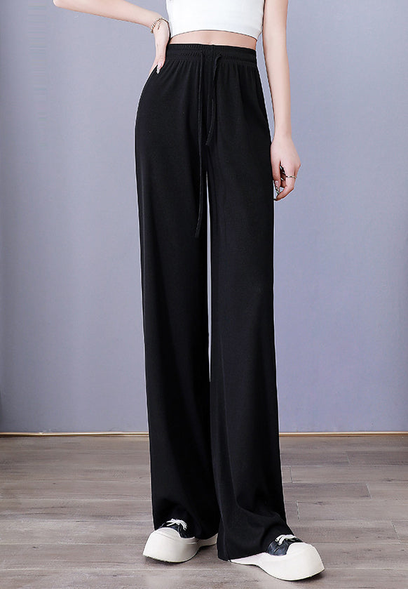 Pantalones de pierna ancha de seda de hielo para damas