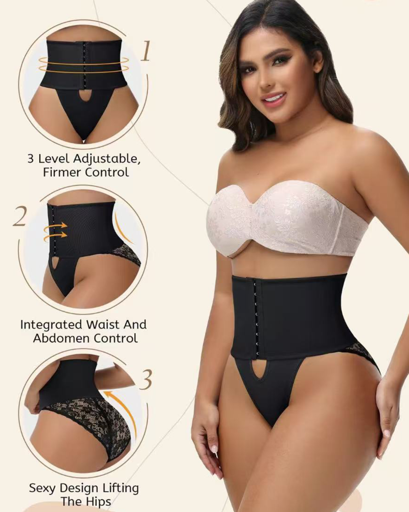 Shapshe® Faja de Apertura Frontal con Panty de Control de Abdomen y Detalles de Encaje