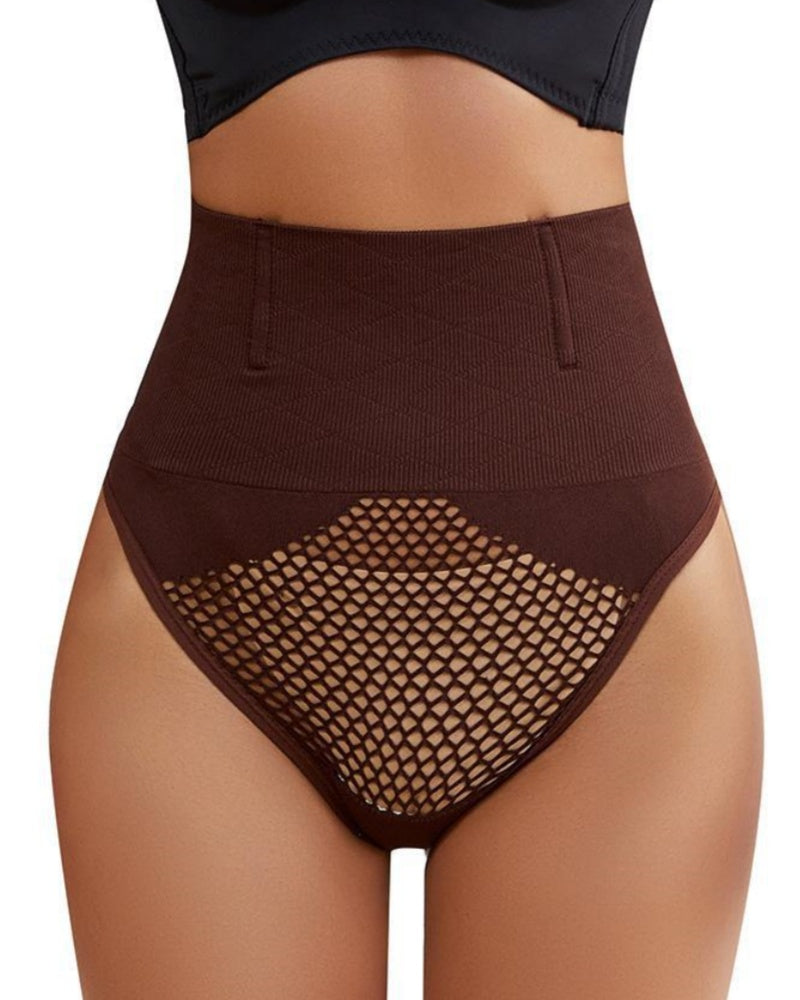 Faja Moldeadora Fina de Cintura Alta Hueca con Diseño para Abdomen en Estilo Tanga