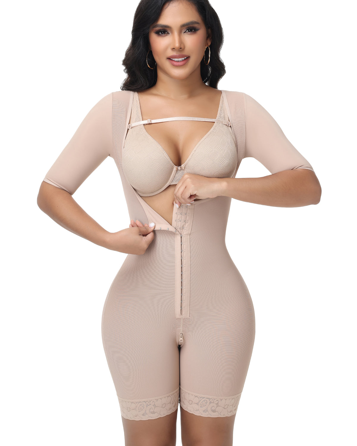 Shapshe® Fajas Colombianas Moldeador Corporal Levanta Cadera de Manga Corta