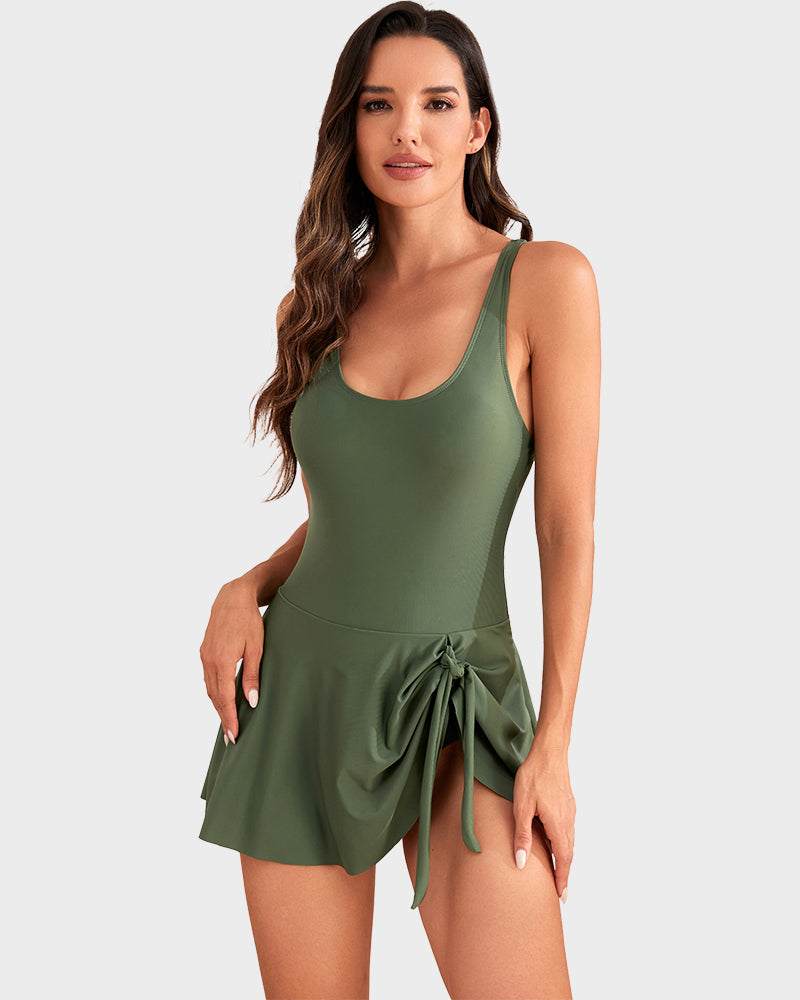 👙🌺 ¡OFERTA 50% OFF! Bañador con Falda Control Abdomen – Confianza y Estilo Total