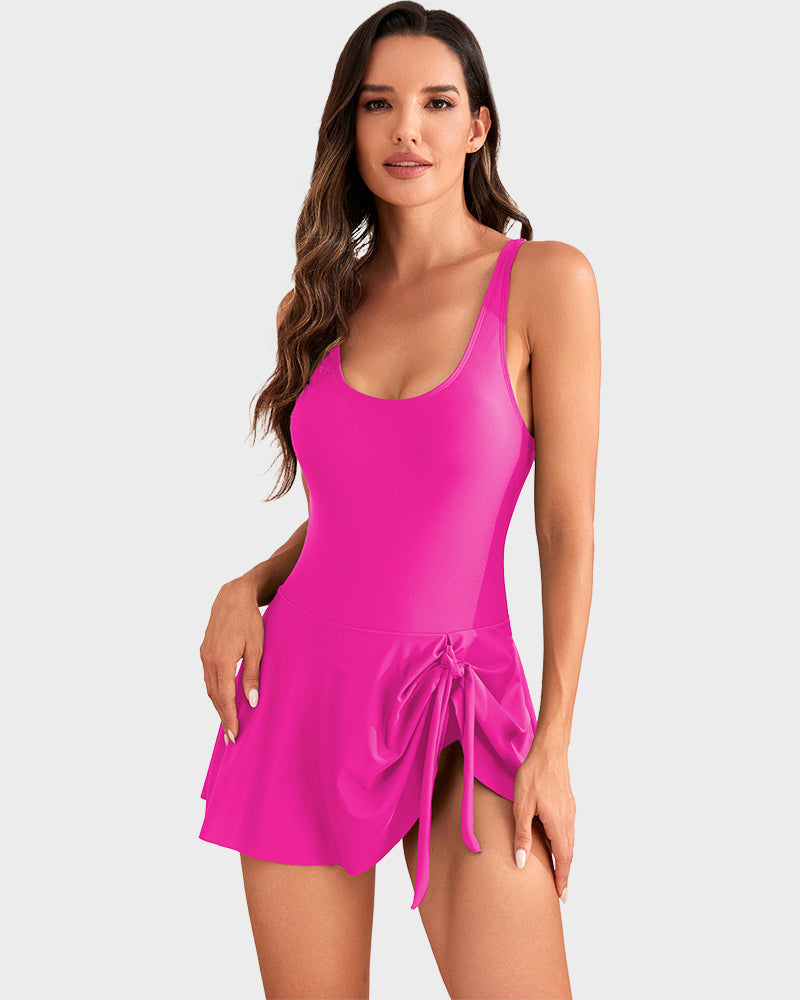 👙🌺 ¡OFERTA 50% OFF! Bañador con Falda Control Abdomen – Confianza y Estilo Total