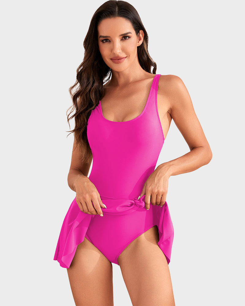 👙🌺 ¡OFERTA 50% OFF! Bañador con Falda Control Abdomen – Confianza y Estilo Total