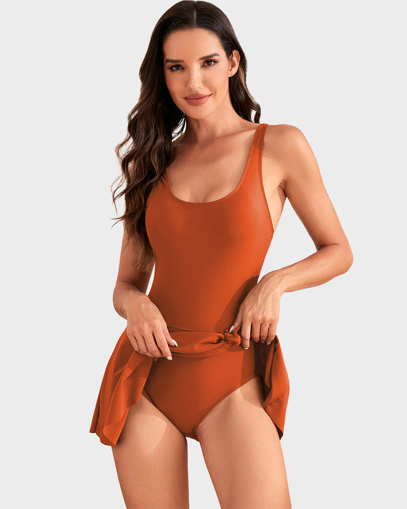 👙🌺 ¡OFERTA 50% OFF! Bañador con Falda Control Abdomen – Confianza y Estilo Total