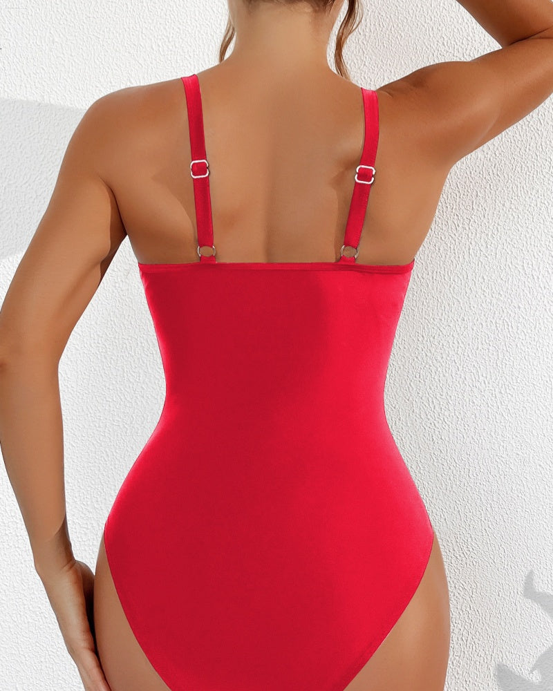 Sexy Deep V Mesh Backless One Piece Shapewear Swimsuit