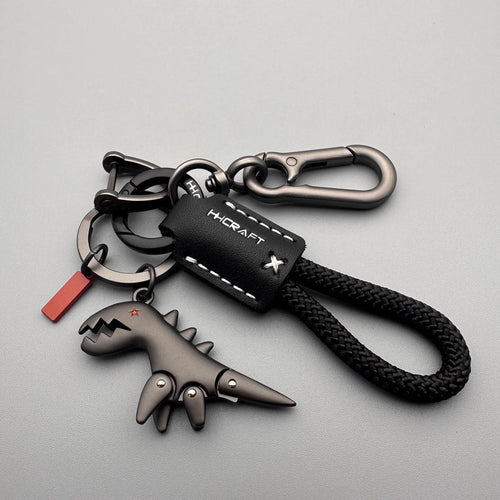 Dije de dinosaurio de aleación de aluminio combinado con una pulsera tejida a mano - 🔥Segundo artículo con un 40 % de descuento