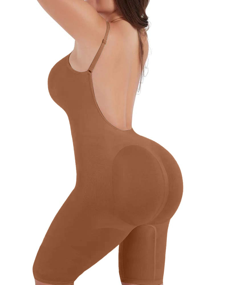 Body moldeador sin costuras, sin espalda, de longitud media con control de abdomen