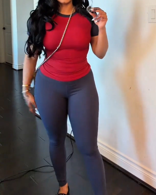 Conjunto Deportivo Ajustado de Dos Piezas para Yoga