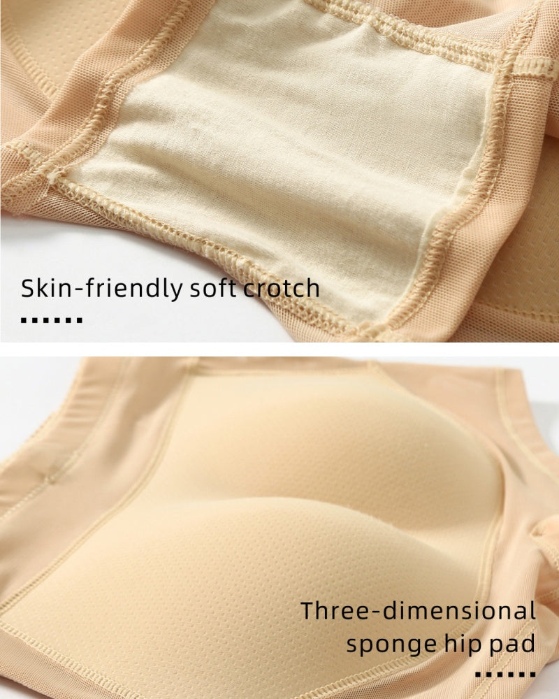 Shorts moldeadores de malla con control de abdomen, levantamiento de glúteos y almohadilla de espuma