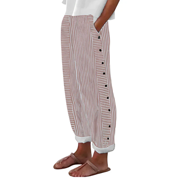 ⏰ ¡Oferta Limitada 50% OFF! 👖 Pantalones Cómodos de Rayas Azules con Bolsillos – Transpirables, Con Estilo y Perfectos para Verano 🌿✨