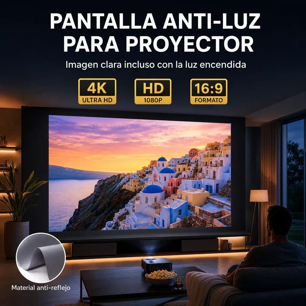 ⚽️🔥 ¡MEGA OFERTA MUNDIAL! Pantalla de Proyección Antiluz 16:9 – 50% OFF