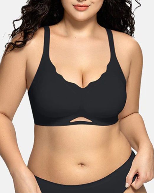 Sostén inalámbrico push up para mujer, sin costuras, transpirable y de un solo color