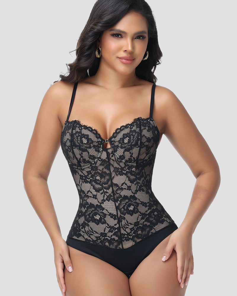 Shapshe® Body Moldeador con Encaje Floral y Sujetador Incorporado