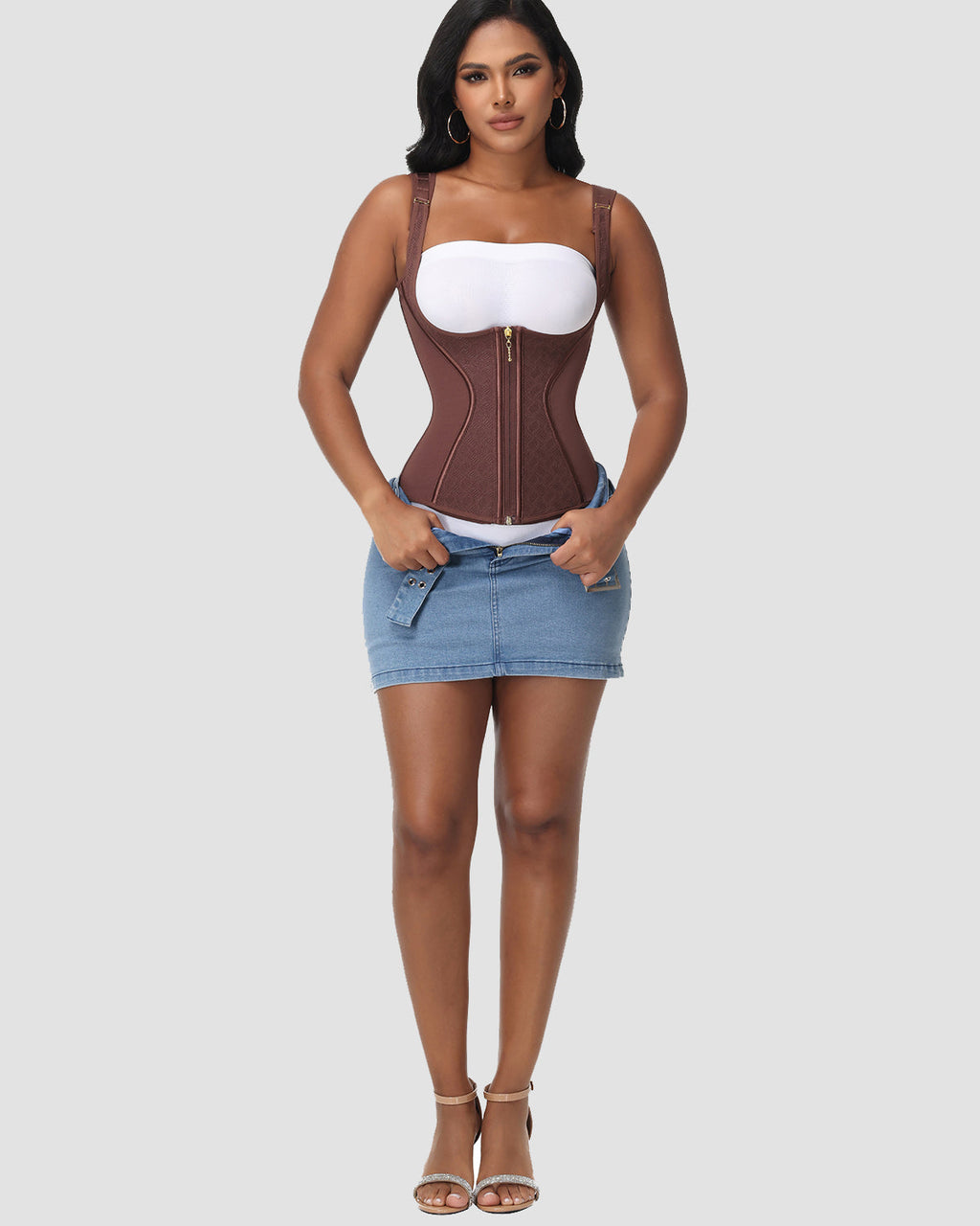 Chaleco Moldeador de Cintura con Control Abdominal de Doble Capa y Sosten Incorporado