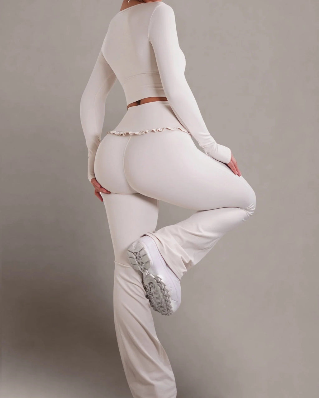 Leggings de Ballet con Volantes y Pierna Acampanada