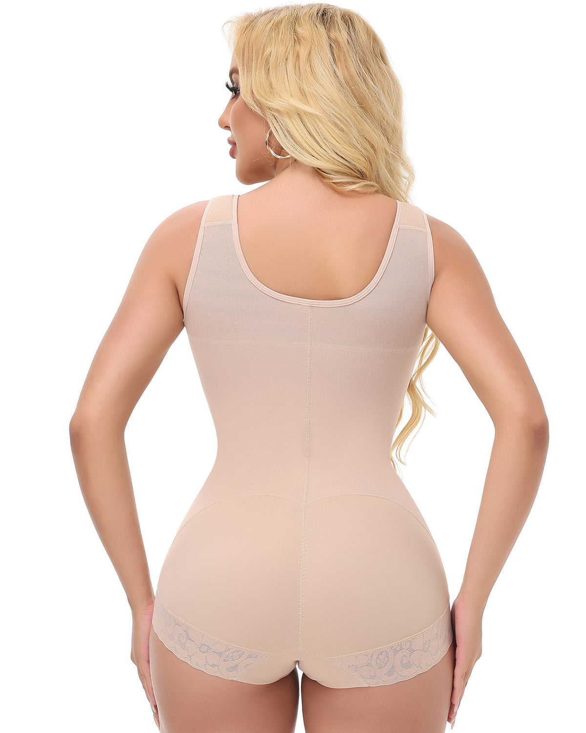 Shapshe® Fajas Colombianas con Copas de Encaje y Cierre Frontal Moldeador de Cuerpo