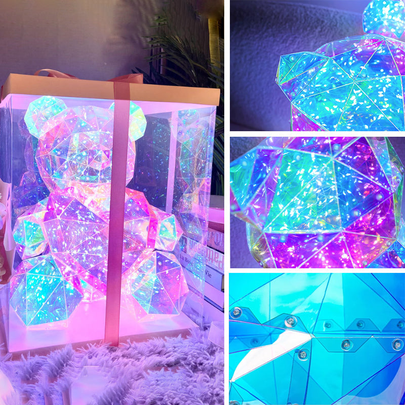 💕 Oso Luminoso con 16 Colores – Magia Eterna para tu Hogar ✨🎁 Caja PVC + 2 Corazones ¡El Regalo Perfecto para Parejas! 💘