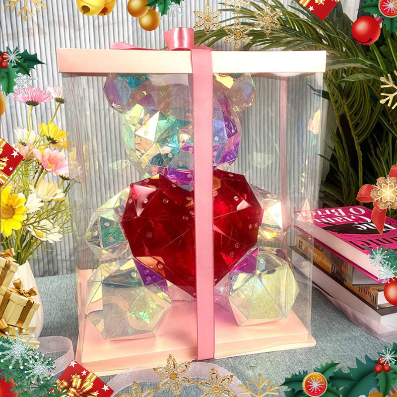 💕 Oso Luminoso con 16 Colores – Magia Eterna para tu Hogar ✨🎁 Caja PVC + 2 Corazones ¡El Regalo Perfecto para Parejas! 💘