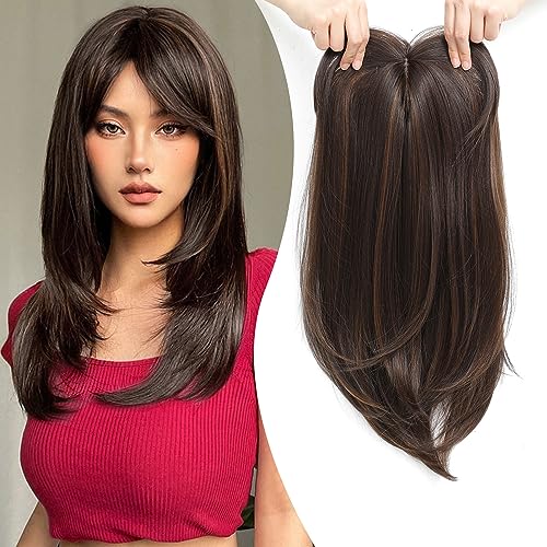 💇‍♀️ Topper de Cabello en Capas con Flequillo para Mujer – Volumen Natural y Estilo Renovado ✨🌸