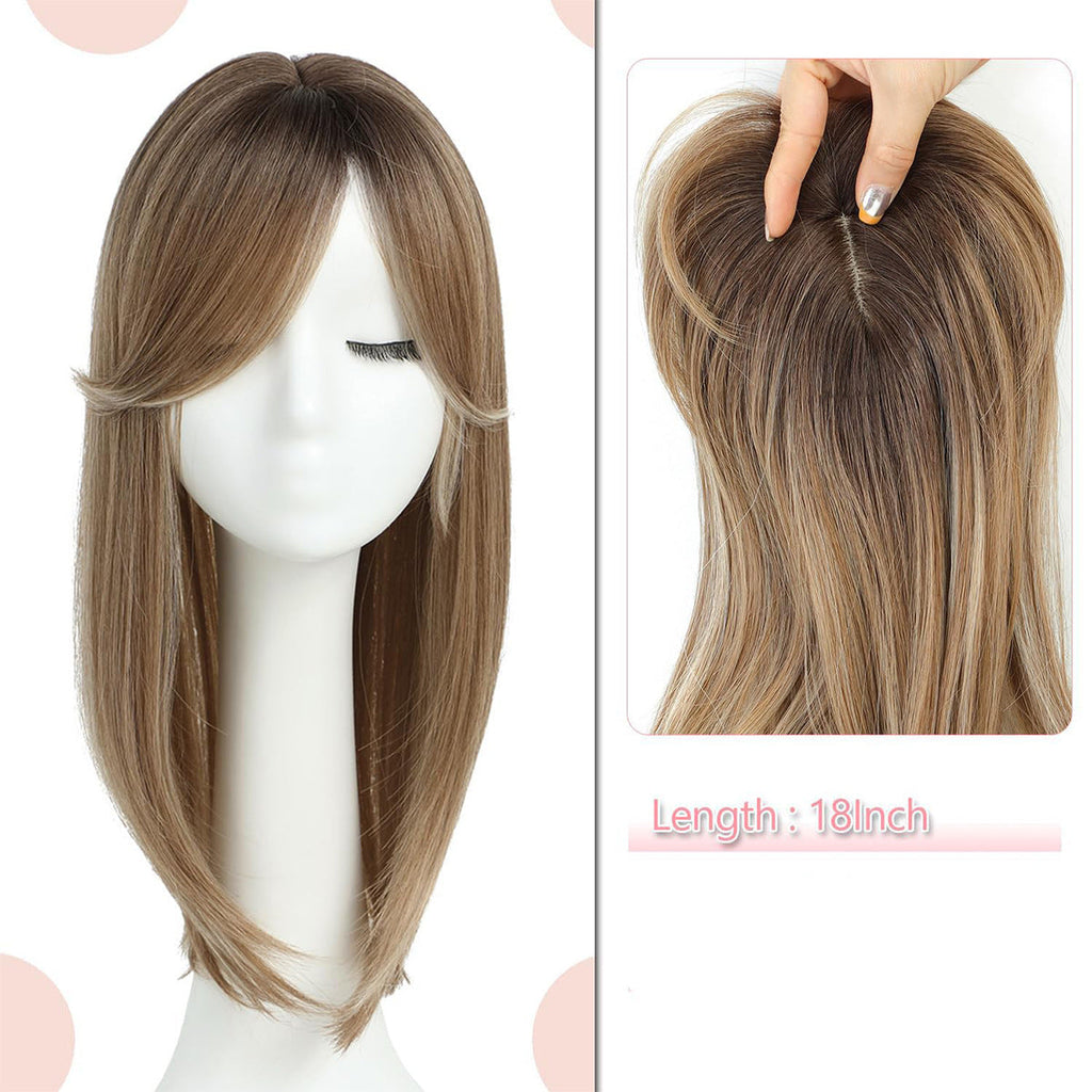 💇‍♀️ Topper de Cabello en Capas con Flequillo para Mujer – Volumen Natural y Estilo Renovado ✨🌸