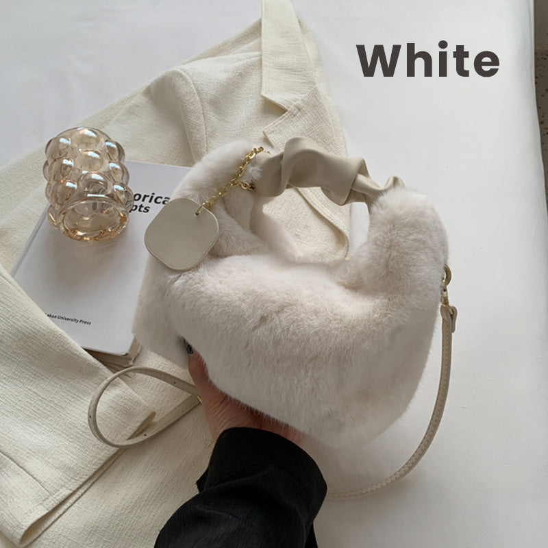 👜 Bolsa de Faux Fur 2026 – Asa Plegable de Piel, Versátil (Bandolera/Armpit/Hombro), Suave de Visón y Cierre de Cremallera ✨💖