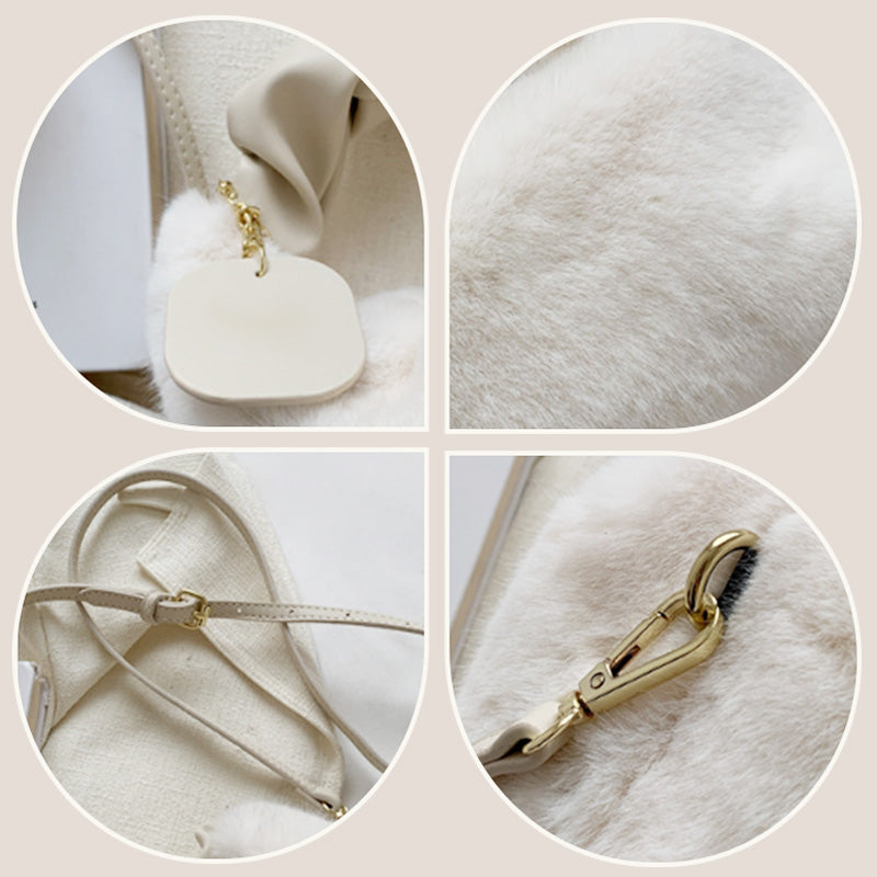 👜 Bolsa de Faux Fur 2026 – Asa Plegable de Piel, Versátil (Bandolera/Armpit/Hombro), Suave de Visón y Cierre de Cremallera ✨💖