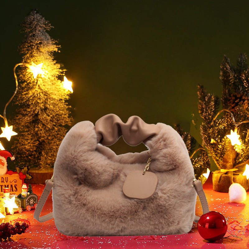 👜 Bolsa de Faux Fur 2026 – Asa Plegable de Piel, Versátil (Bandolera/Armpit/Hombro), Suave de Visón y Cierre de Cremallera ✨💖