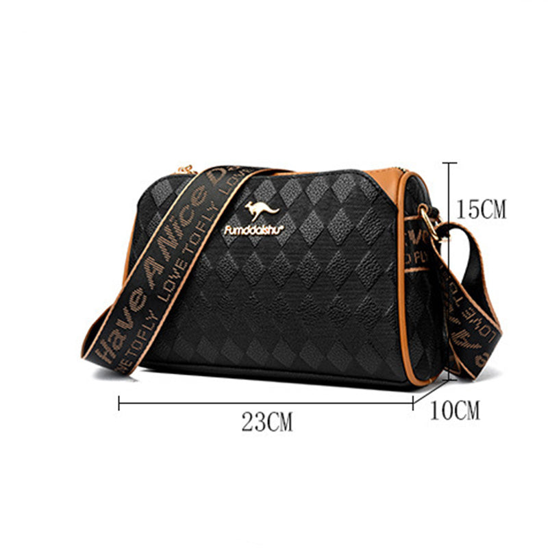 🔥👜 Bolso Bandolera de Moda 3 Capas – Gran Capacidad con Diseño Diamante ✨