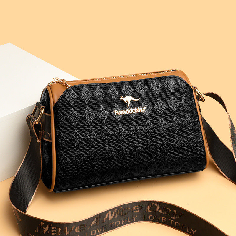🔥👜 Bolso Bandolera de Moda 3 Capas – Gran Capacidad con Diseño Diamante ✨