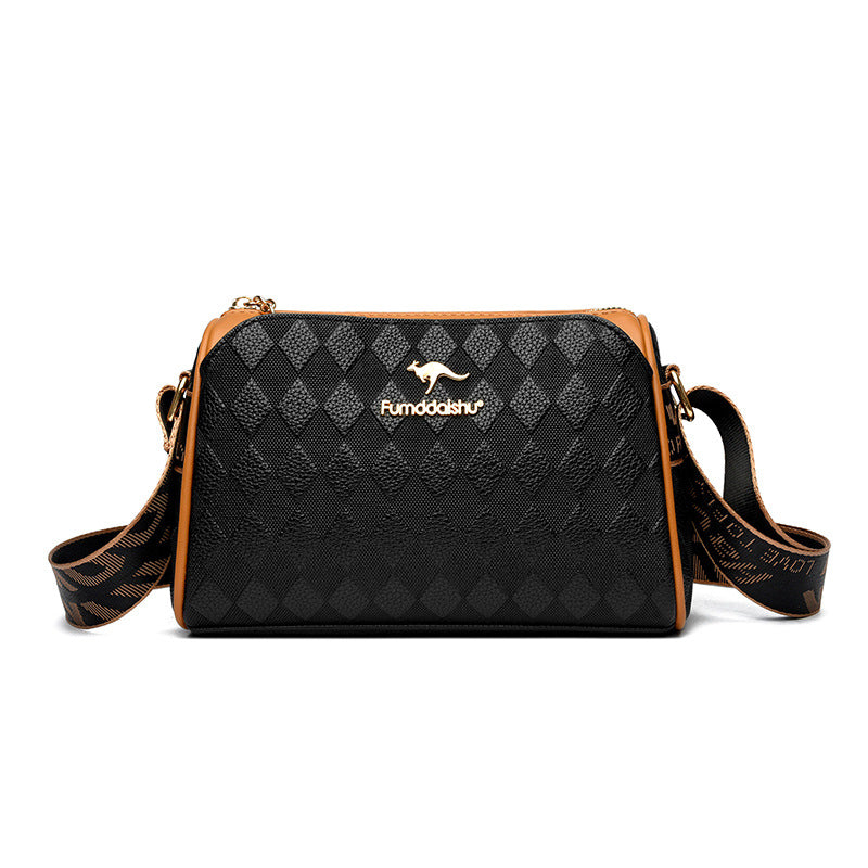 🔥👜 Bolso Bandolera de Moda 3 Capas – Gran Capacidad con Diseño Diamante ✨