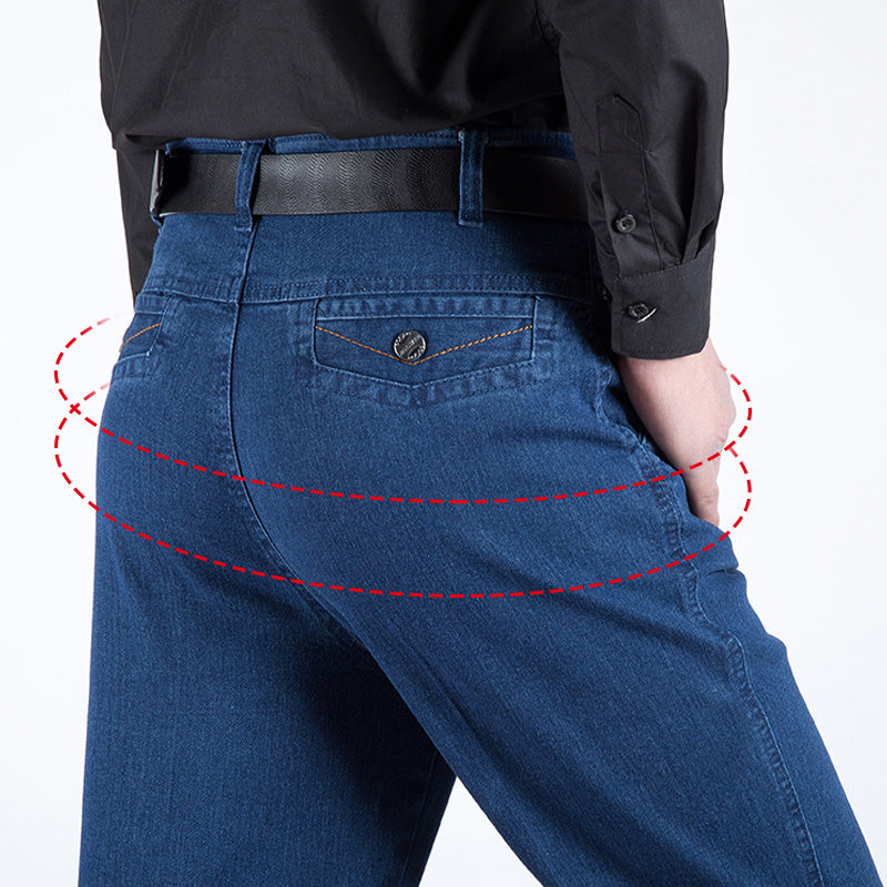 👖✨ Jeans de Cintura Alta Rectos para Hombre – Estilo Clásico y Confort para Todos los Días 💼💥