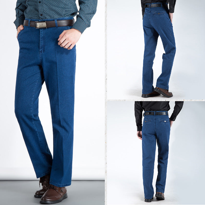 👖✨ Jeans de Cintura Alta Rectos para Hombre – Estilo Clásico y Confort para Todos los Días 💼💥
