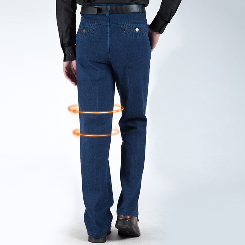 👖✨ Jeans de Cintura Alta Rectos para Hombre – Estilo Clásico y Confort para Todos los Días 💼💥