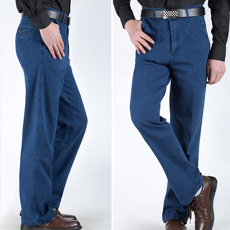 👖✨ Jeans de Cintura Alta Rectos para Hombre – Estilo Clásico y Confort para Todos los Días 💼💥