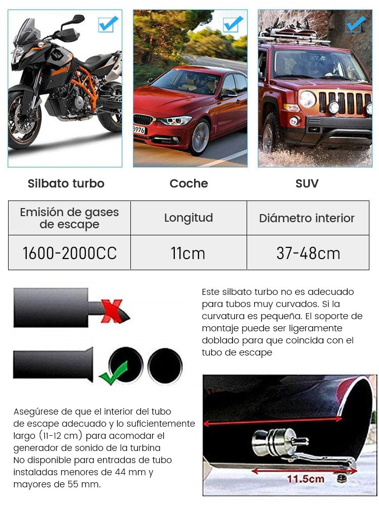 🚗🔥 Tubo de Escape Deportivo para Coches y Motos – Sonido Potente, Estilo Racing y Rendimiento Mejorado 🏍️✨