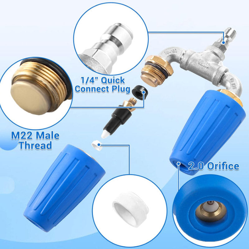 🚿 Boquilla Turbo de Acero Inoxidable – Limpieza Potente para Terrazas, Autos y Fachadas 🏡🚗✨
