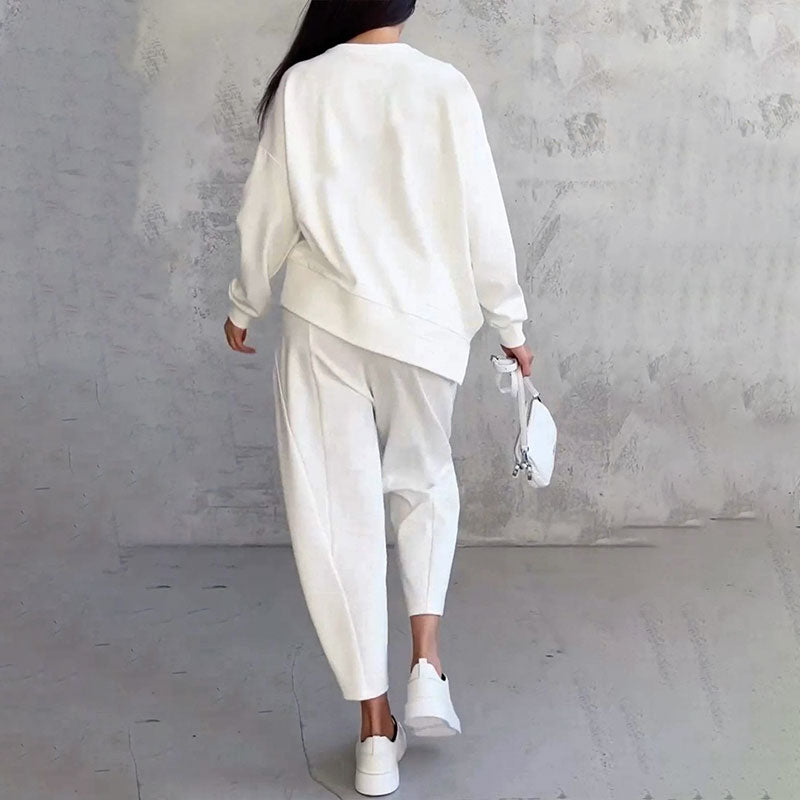 ✨👕🔥 Conjunto de 2 Piezas Mujer – Camiseta y Pantalón de Manga Larga con Cuello Redondo 💖 Estilo Casual y Moderno | 🌟 Comodidad Todo el Día | ⚡ Diseño Elegante y Versátil