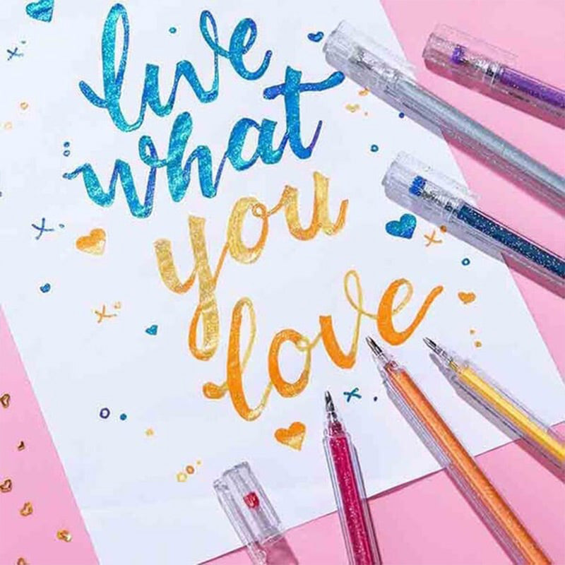 🎨 Set de Bolígrafos de Gel con Purpurina – Colores Brillantes y Creativos para tus Proyectos ✍️✨