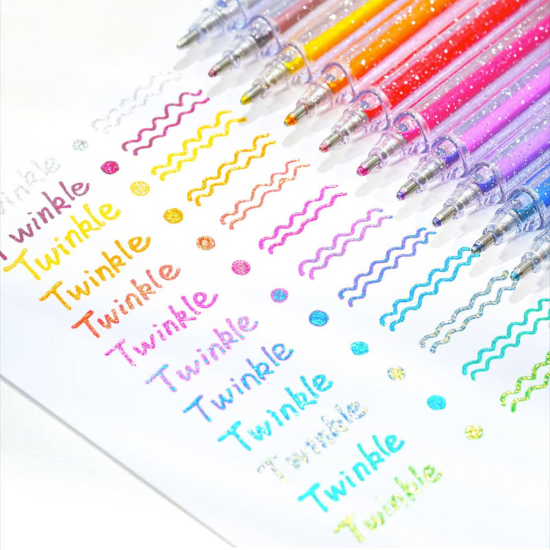🎨 Set de Bolígrafos de Gel con Purpurina – Colores Brillantes y Creativos para tus Proyectos ✍️✨