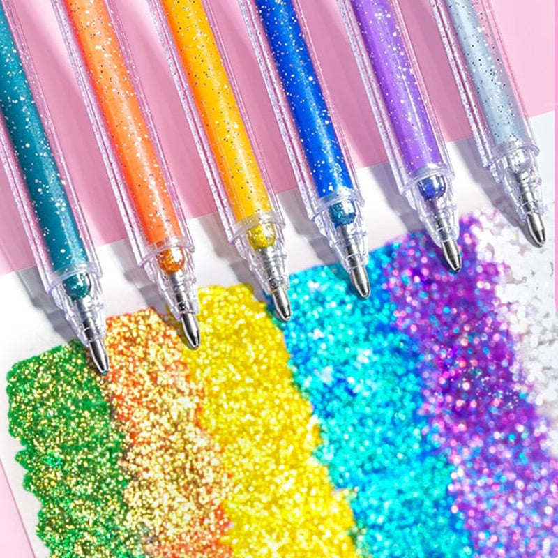 🎨 Set de Bolígrafos de Gel con Purpurina – Colores Brillantes y Creativos para tus Proyectos ✍️✨