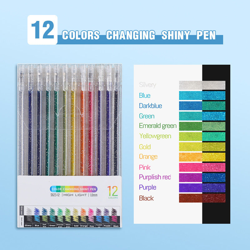 🎨 Set de Bolígrafos de Gel con Purpurina – Colores Brillantes y Creativos para tus Proyectos ✍️✨