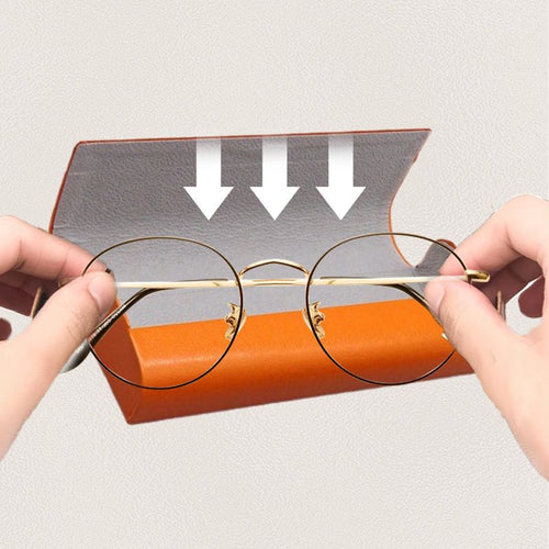 Estuche para gafas de cuero duro de alta calidad.