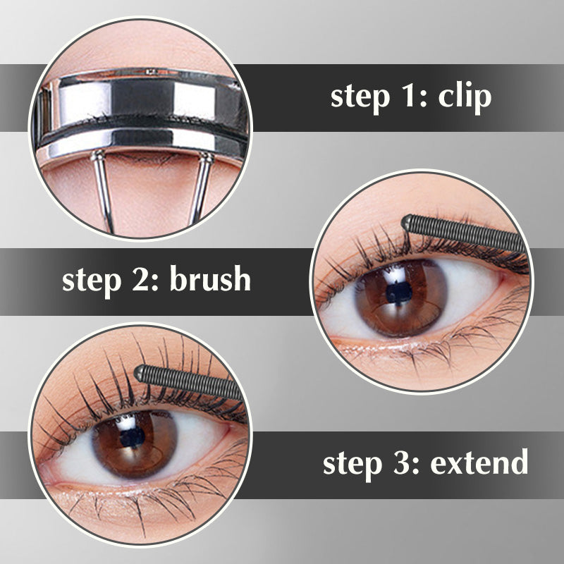 👁️ Máscara de Pestañas 3D – Volumen y Curvatura Extra con Varita de Metal, Impermeable y Duradera ✨💕