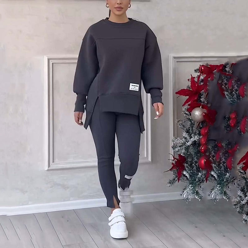 ✨👟 Conjunto Casual de Sudadera y Mallas para Mujer – Comodidad Moderna para Casa, Gym y Salidas Diarias 💖🔥