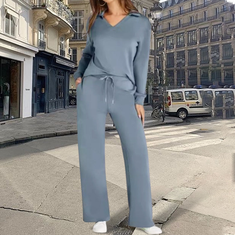👗 Conjunto de Mujer de 2 Piezas con Mangas Largas – Estilo Cómodo y Elegante para Todos los Días ✨👖