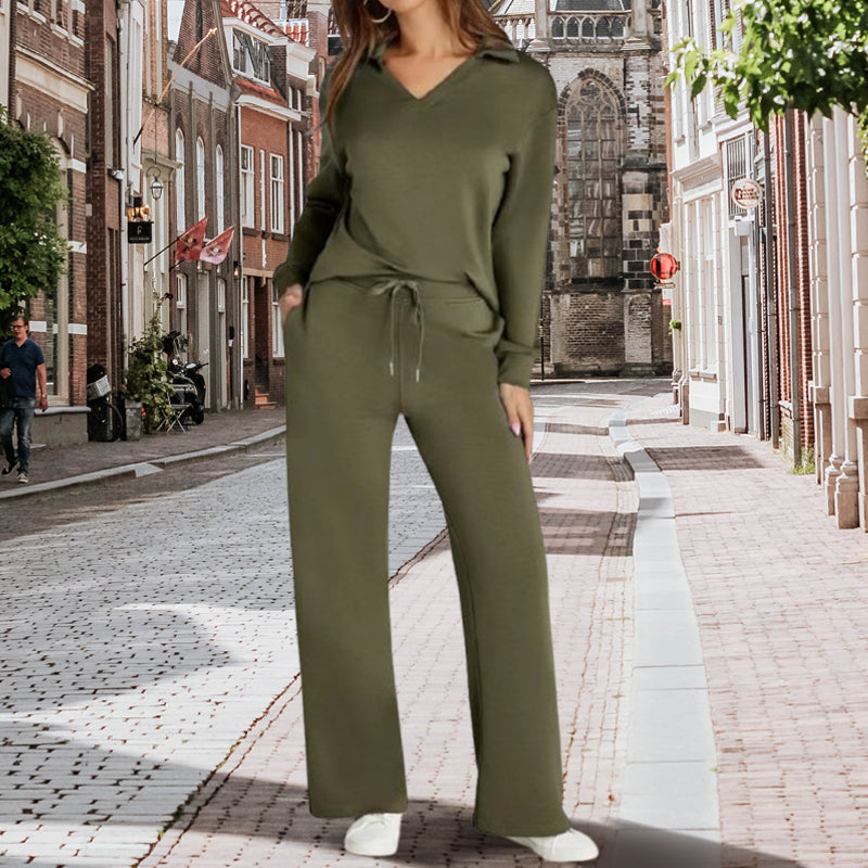 👗 Conjunto de Mujer de 2 Piezas con Mangas Largas – Estilo Cómodo y Elegante para Todos los Días ✨👖