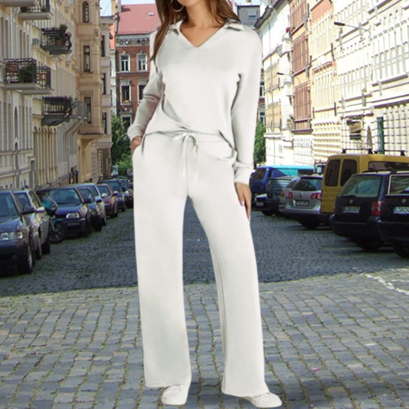 👗 Conjunto de Mujer de 2 Piezas con Mangas Largas – Estilo Cómodo y Elegante para Todos los Días ✨👖