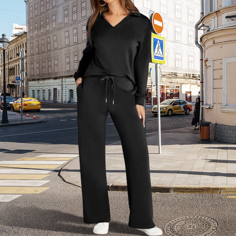 👗 Conjunto de Mujer de 2 Piezas con Mangas Largas – Estilo Cómodo y Elegante para Todos los Días ✨👖