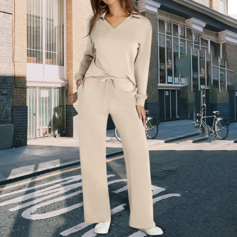 👗 Conjunto de Mujer de 2 Piezas con Mangas Largas – Estilo Cómodo y Elegante para Todos los Días ✨👖