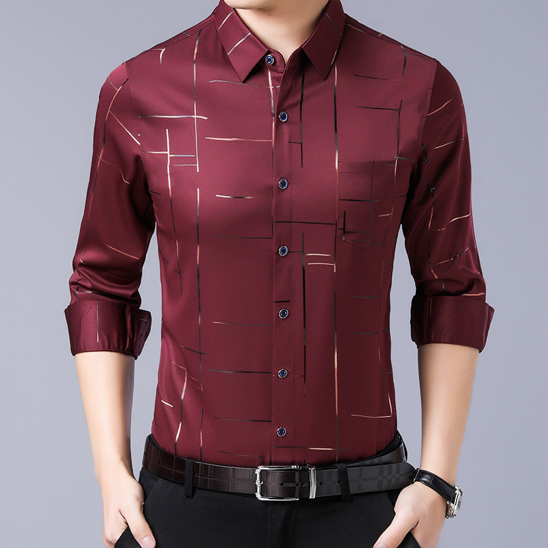 👔 Camisa Fina sin Planchado para Hombre – Elegante, Cómoda y Perfecta para Otoño e Invierno ✨❄️